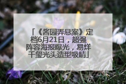 《酱园弄悬案》定档6月21日，超强阵容海报曝光，易烊千玺光头造型吸睛