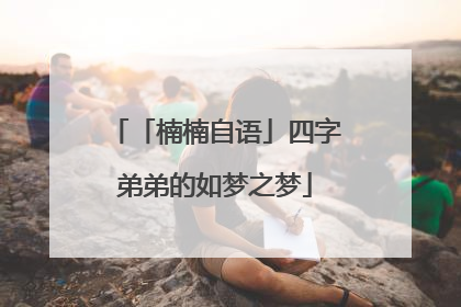 「楠楠自语」四字弟弟的如梦之梦