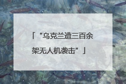 “乌克兰遭三百余架无人机袭击”
