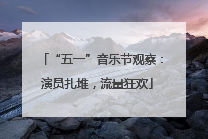 “五一”音乐节观察：演员扎堆，流量狂欢