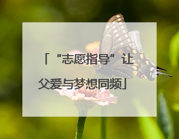“志愿指导”让父爱与梦想同频