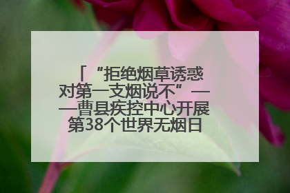 “拒绝烟草诱惑 对第一支烟说不”——曹县疾控中心开展第38个世界无烟日科普宣传活动