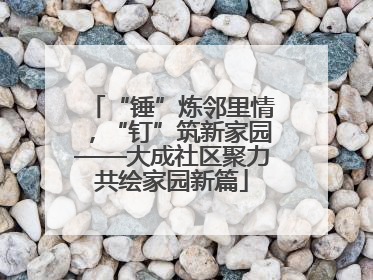 “锤”炼邻里情，“钉”筑新家园——大成社区聚力共绘家园新篇