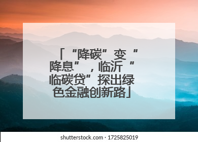 “降碳”变“降息”，临沂“临碳贷”探出绿色金融创新路