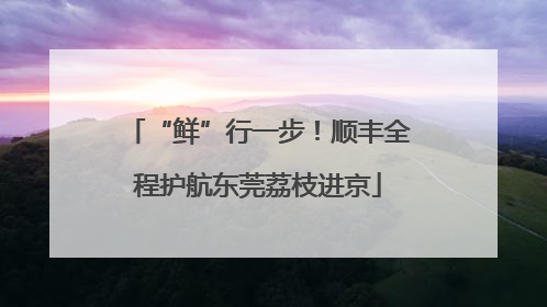 “鲜”行一步！顺丰全程护航东莞荔枝进京