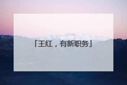 王红，有新职务