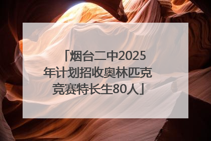 烟台二中2025年计划招收奥林匹克竞赛特长生80人