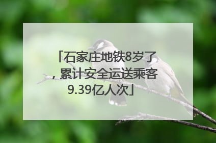 石家庄地铁8岁了，累计安全运送乘客9.39亿人次