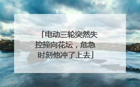 电动三轮突然失控撞向花坛，危急时刻他冲了上去