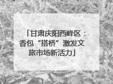 甘肃庆阳西峰区：香包“搭桥”激发文旅市场新活力