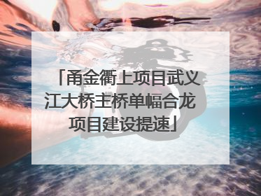 甬金衢上项目武义江大桥主桥单幅合龙 项目建设提速
