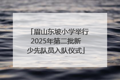 眉山东坡小学举行2025年第二批新少先队员入队仪式