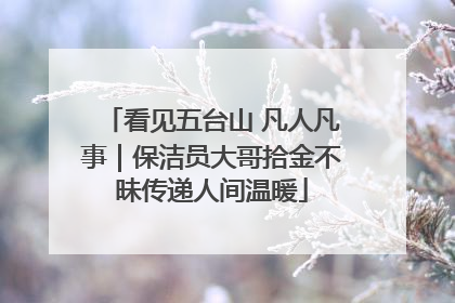 看见五台山 凡人凡事｜保洁员大哥拾金不昧传递人间温暖
