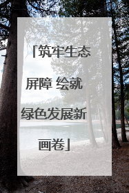 筑牢生态屏障 绘就绿色发展新画卷