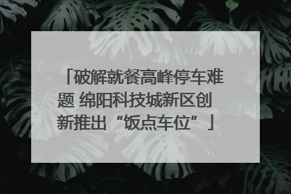 破解就餐高峰停车难题 绵阳科技城新区创新推出“饭点车位”