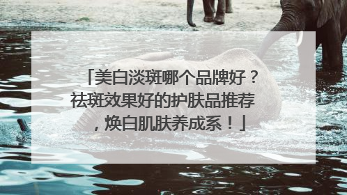 美白淡斑哪个品牌好？祛斑效果好的护肤品推荐，焕白肌肤养成系！