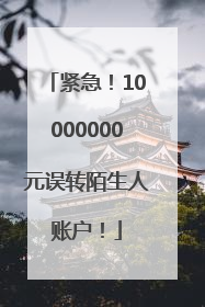 紧急！10000000元误转陌生人账户！