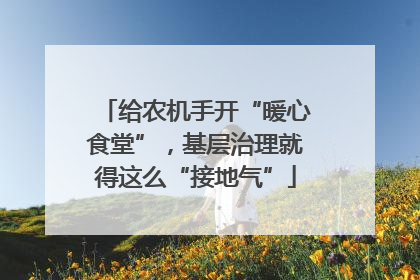 给农机手开“暖心食堂”，基层治理就得这么“接地气”