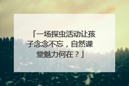 一场探虫活动让孩子念念不忘，自然课堂魅力何在？