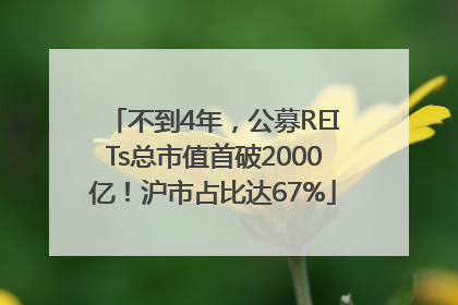 不到4年，公募REITs总市值首破2000亿！沪市占比达67%