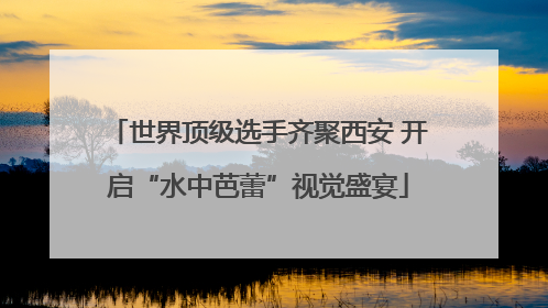 世界顶级选手齐聚西安 开启“水中芭蕾”视觉盛宴