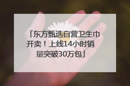 东方甄选自营卫生巾开卖！上线14小时销量突破30万包