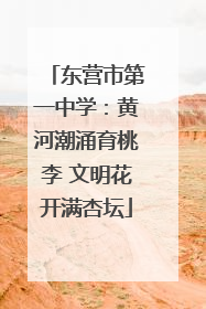 东营市第一中学：黄河潮涌育桃李 文明花开满杏坛