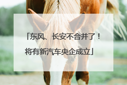 东风、长安不合并了！将有新汽车央企成立