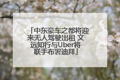 中东豪车之都将迎来无人驾驶出租 文远知行与Uber将联手布署迪拜