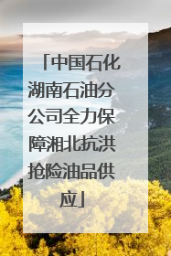 中国石化湖南石油分公司全力保障湘北抗洪抢险油品供应