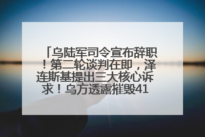 乌陆军司令宣布辞职！第二轮谈判在即，泽连斯基提出三大核心诉求！乌方透露摧毁41架俄战略轰炸机