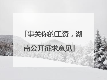 事关你的工资，湖南公开征求意见