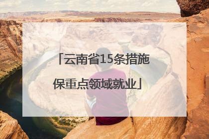 云南省15条措施保重点领域就业