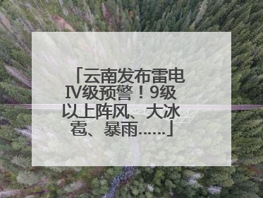 云南发布雷电Ⅳ级预警！9级以上阵风、大冰雹、暴雨……