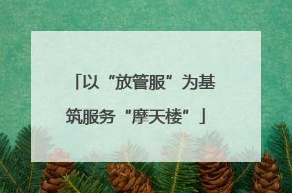 以“放管服”为基筑服务“摩天楼”