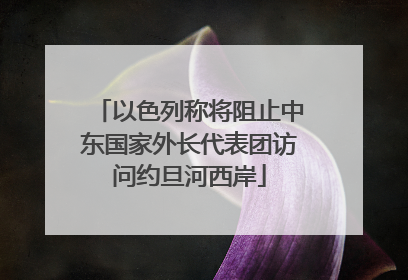 以色列称将阻止中东国家外长代表团访问约旦河西岸