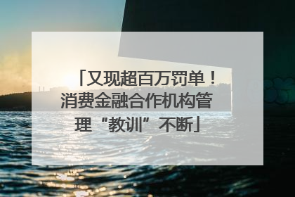 又现超百万罚单！消费金融合作机构管理“教训”不断