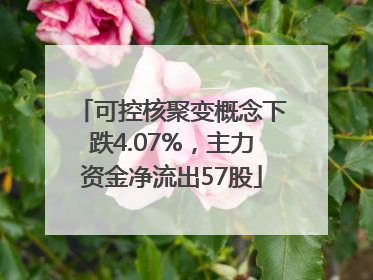 可控核聚变概念下跌4.07%，主力资金净流出57股
