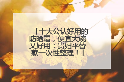 十大公认好用的防晒霜，便宜大碗又好用：贵妇平替款一次性整理！