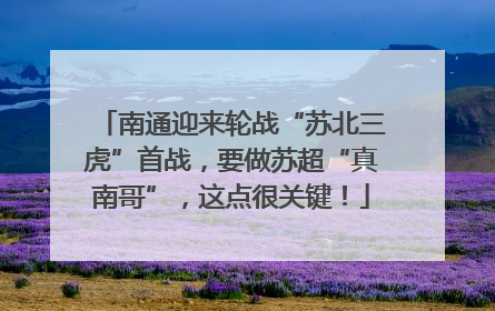 南通迎来轮战“苏北三虎”首战，要做苏超“真南哥”，这点很关键！