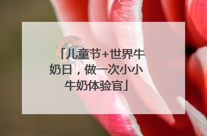 儿童节+世界牛奶日，做一次小小牛奶体验官