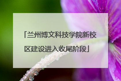 兰州博文科技学院新校区建设进入收尾阶段