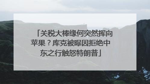 关税大棒缘何突然挥向苹果？库克被曝因拒绝中东之行触怒特朗普