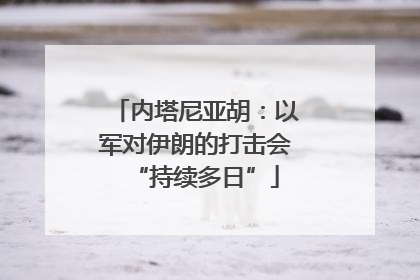 内塔尼亚胡：以军对伊朗的打击会“持续多日”