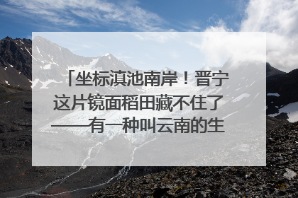 坐标滇池南岸！晋宁这片镜面稻田藏不住了——有一种叫云南的生活之365天