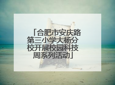 合肥市安庆路第三小学大杨分校开展校园科技周系列活动