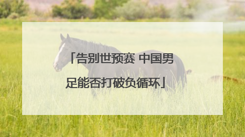 告别世预赛 中国男足能否打破负循环