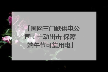 国网三门峡供电公司：主动出击 保障端午节可靠用电