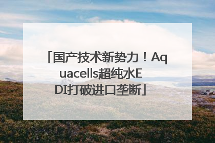 国产技术新势力！Aquacells超纯水EDI打破进口垄断