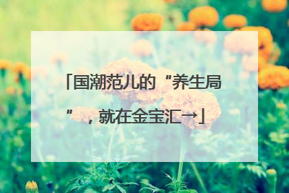 国潮范儿的“养生局”，就在金宝汇→